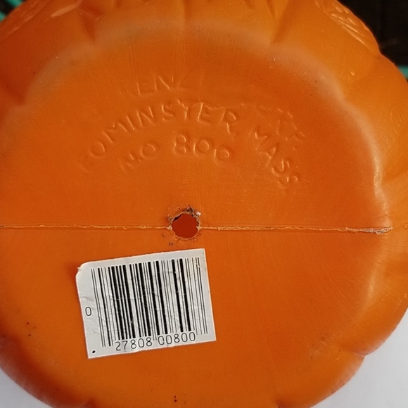 Vintage A. J. Renzi Leominster,Massachusetts blow mold jack o latern bucket pail - Picture 3 of 6